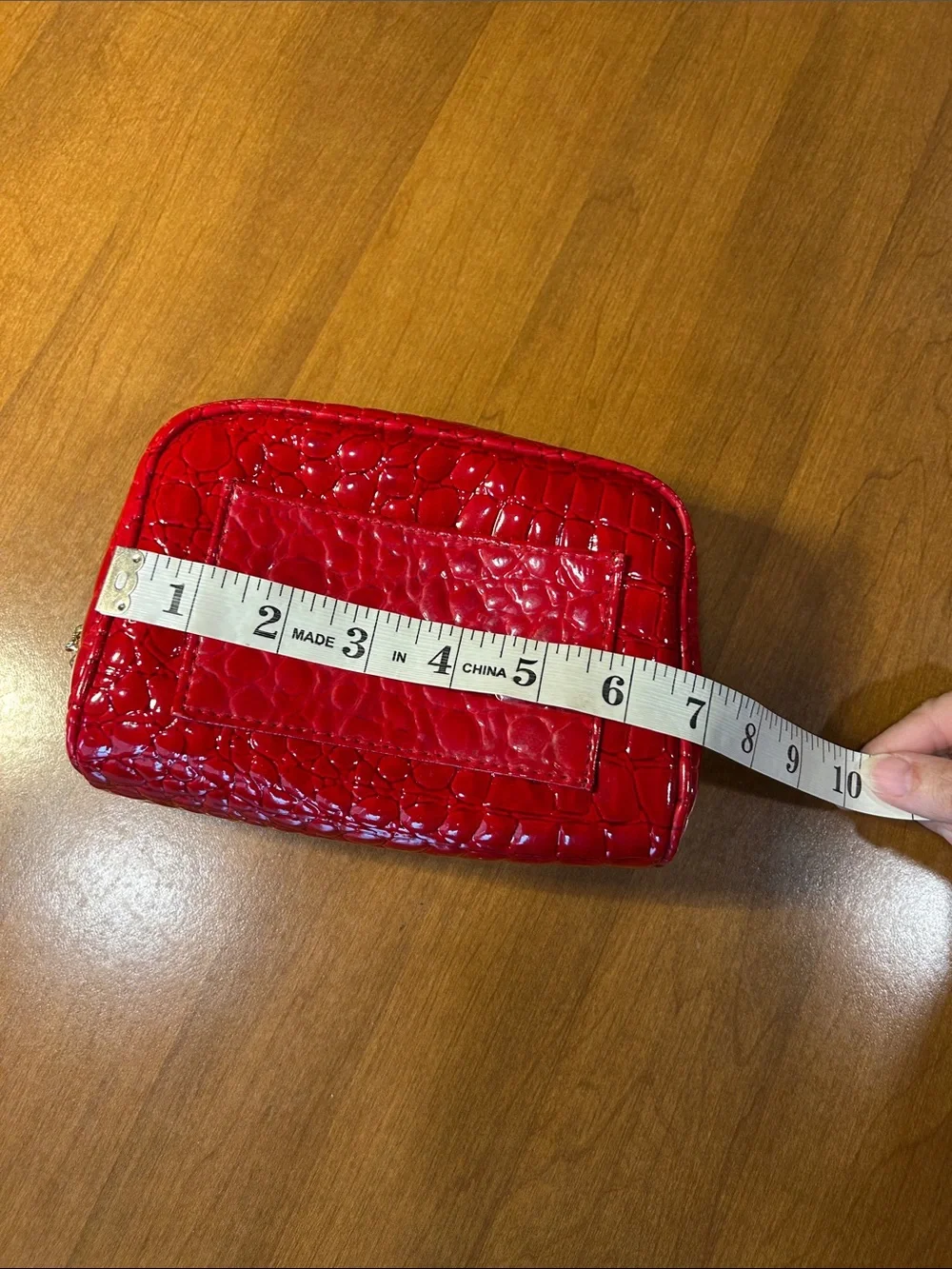 Bath & Body Works Red Croc-Embossed Women's Cosmetic Pouch